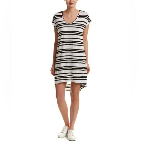 Alice & Olivia by Stacey Bendet Striped Jersey Knit Linen T-shirt Dress Sz small - Picture 1 of 10